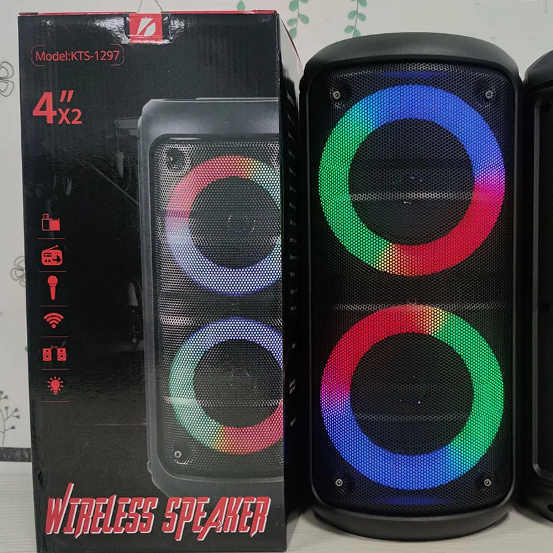 

KTS speaker Colorful wireless speaker double speakers 4 inch