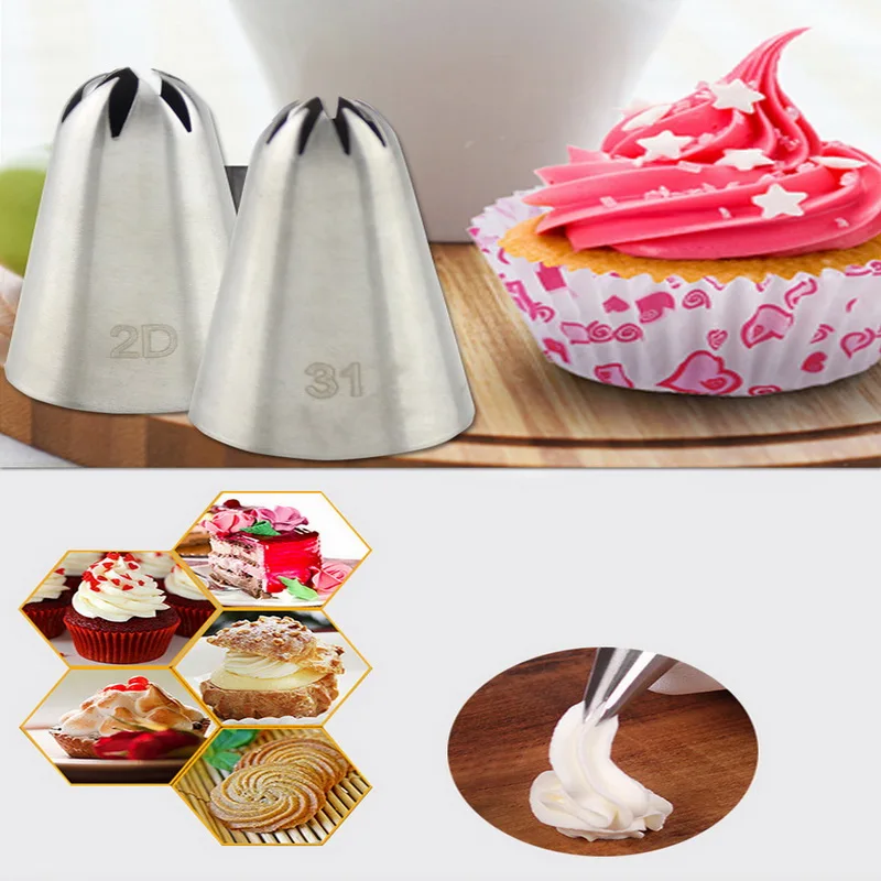 

304 stainless steel seamless cream puff decorating tips baking cake tools wholesale, As picture