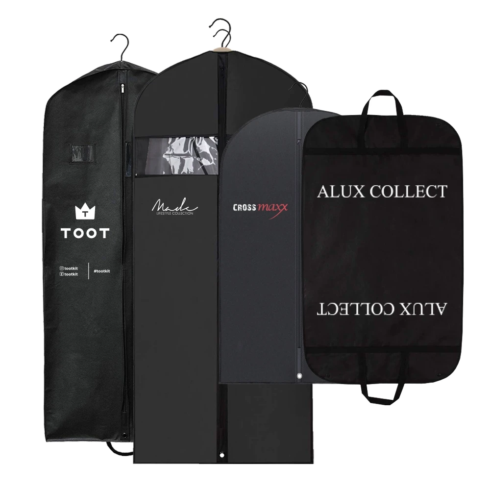 

Custom printed unisex garment bag nylon zippered garment bagsfoldable non woven garment bag for suit & dress, Gray,black ,customized color