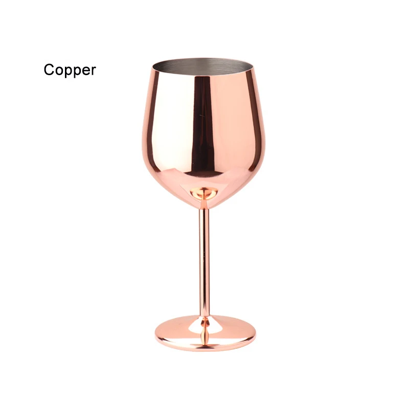 

Amazon Food grade electroplated stainless steel champagne glasses rose gold goblet wine glass, Customized colors acceptable