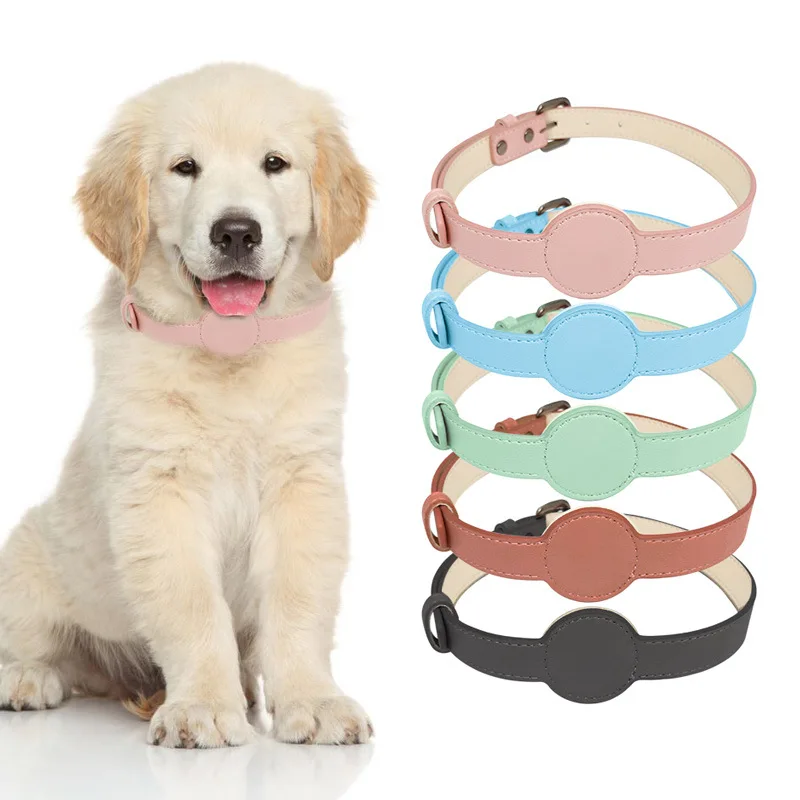 

latest style design soft padded adjustable custom leather pvc pu xxx xxl small large barking Airtag dog collar