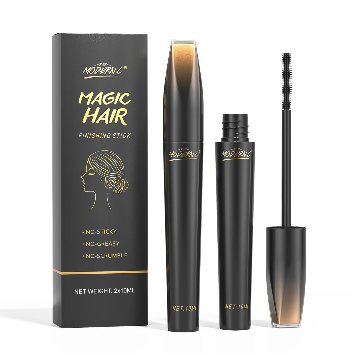 

Hair Finishing Stick 2 PCS x 10ML Neat Stick Small Broken Hair Finishing Ingredients Refreshing Not Greasy