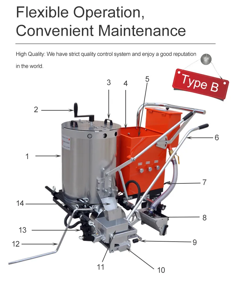 Pavement Automatic Hot Melt Road Marker Paint Thermoplastic Road Marking Machine