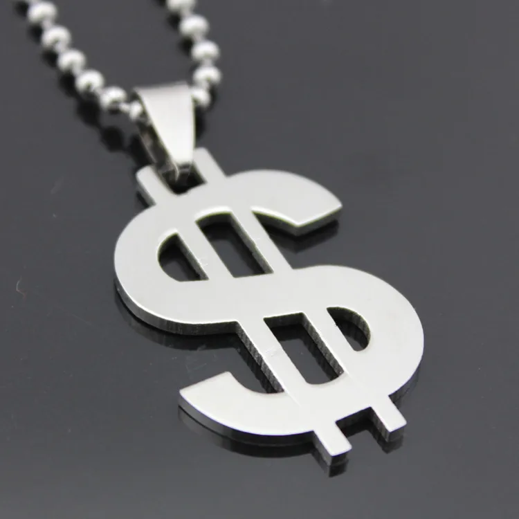 

wholesale DIY personality Stainless steel dollar sign pendant necklace