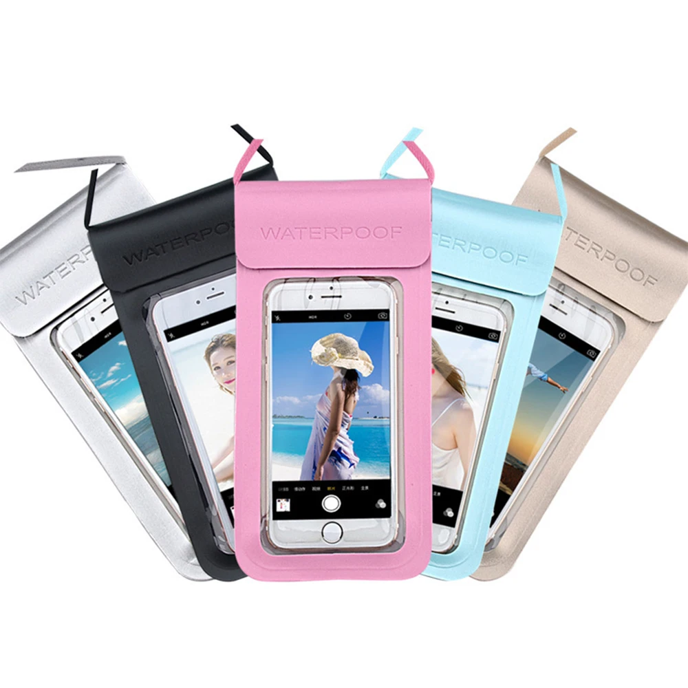 

FunFishing 2021 the newest Universal water proof case cell phone mobile bag IPX8 Waterproof Phone Pouch, 5 colors