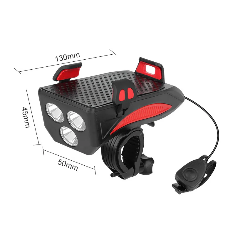 

4 in 1 bicycle headlight 3*LED MTB, phone holder, speaker, power bank lamp Multifunction bicycle bike headlight light