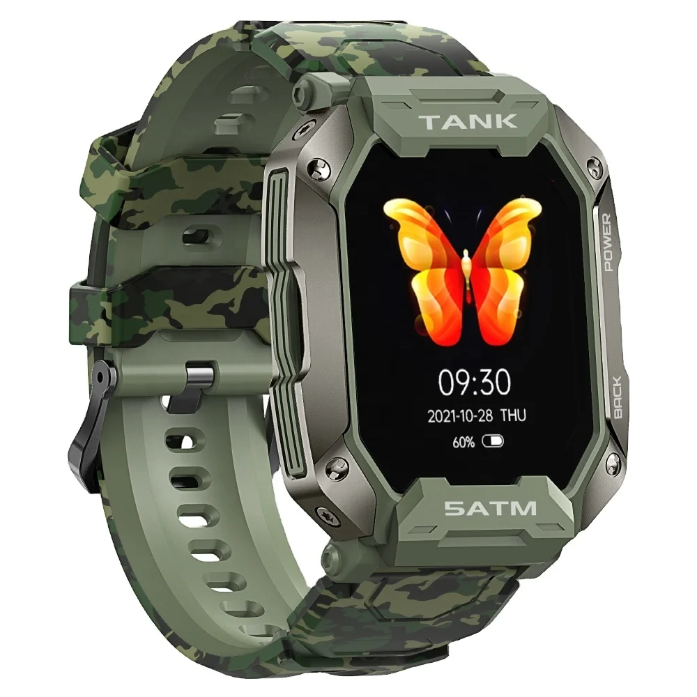 

KOSPET TANK M1 Rugged Watch For Men Outdoor Sports Fitness Tracker Blood Pressure Monitor 5ATM&IP69K Waterproof Smartwatch