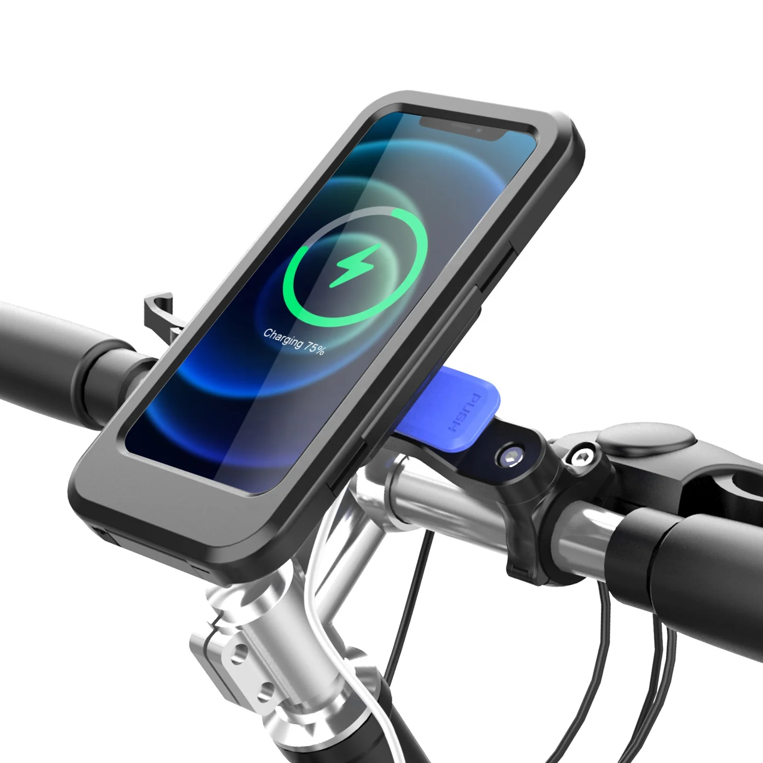 

Wireless Charging Bicycle phone accessory OEM logo customized GPS/smartphone Cellphone Mobile Phone holder bike mounts