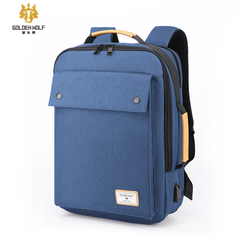 

Golden Wolf 2020 Trending Mochilas Antirrobo OEM Waterproof Backpack Custom Fashion Men Usb Charger Business Smart Backpacks