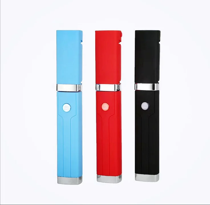 

Mini cable single leg lipstick sticker OEM portable lipstick selfie phone pole, Blue, red, black