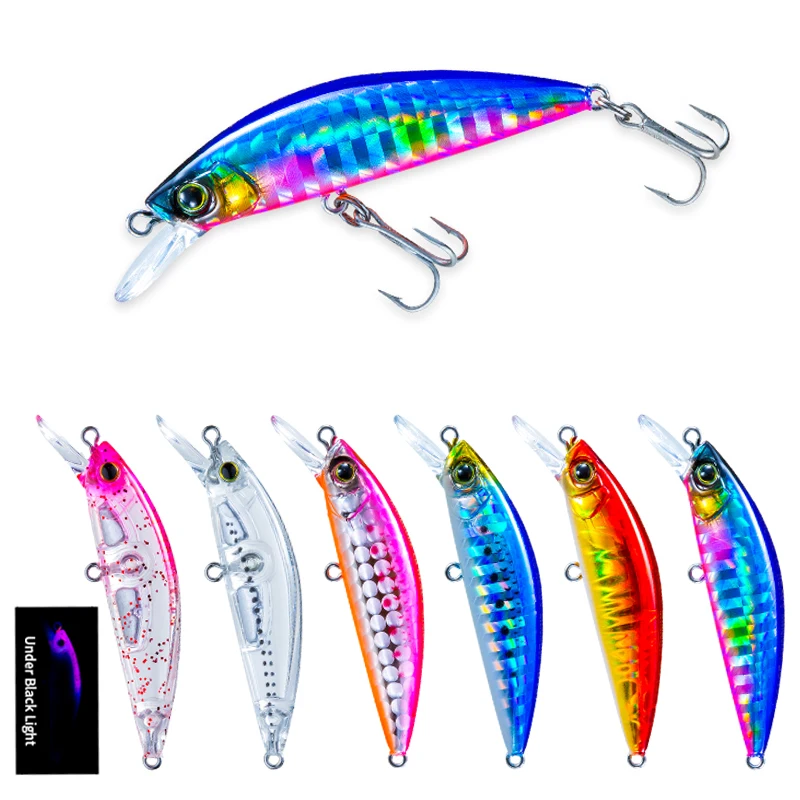 

Fishing Lures 50mm 6g Fish Bait Heavy Minnow Salt Water Lure Pesca Bass Fishing, 8colors