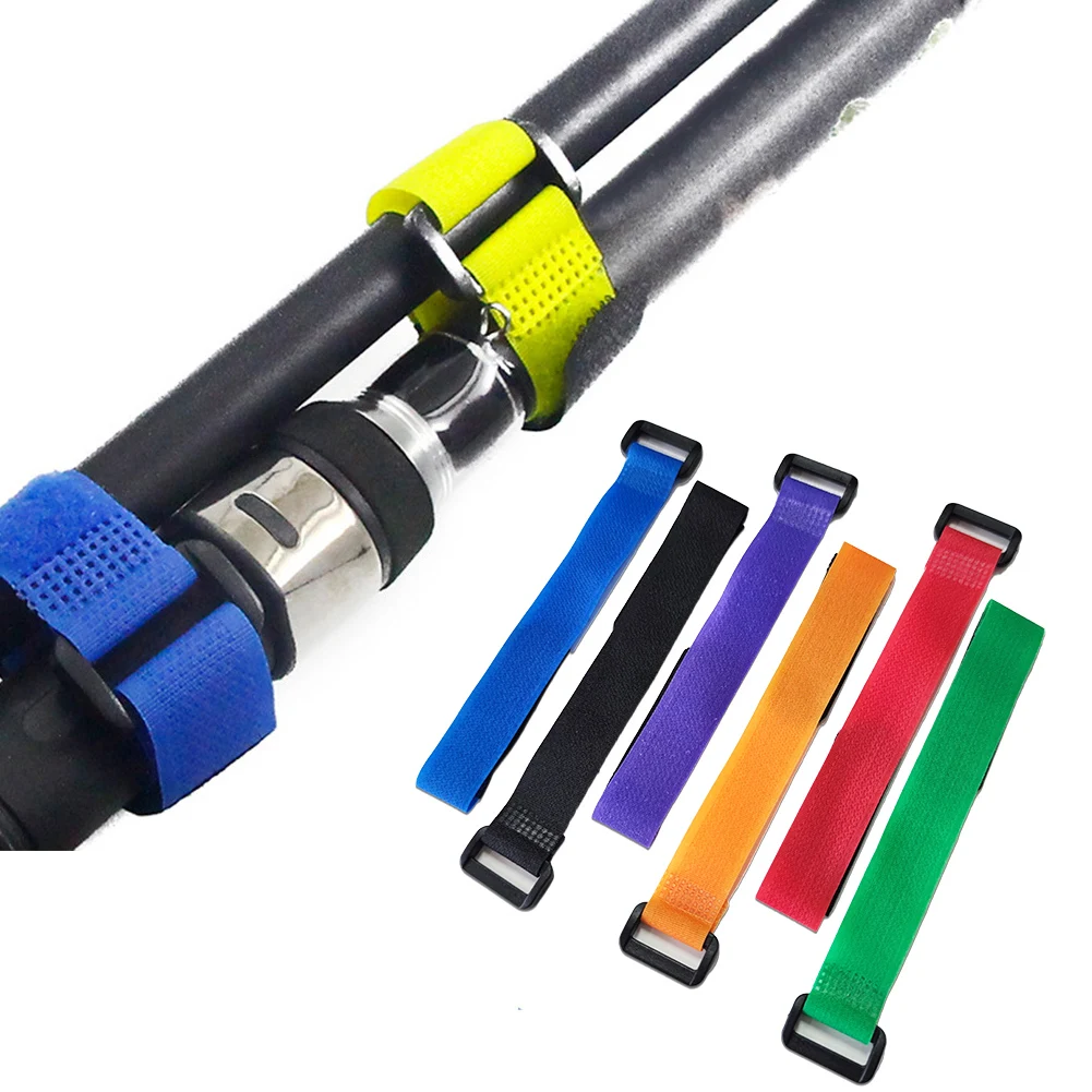 

Adjustable 2*20CM Colorful Velcro Tape Fishing Rod Magic Sticker Neoprene Ties Bundle Straps, 10 colors