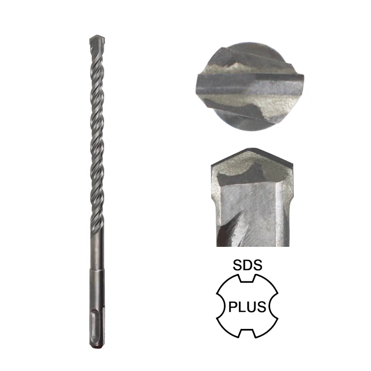 Carbide Single Tip S4 Flute SDS Plus Hammer Drill Bit for Concrete Hard Stone Marble Wall