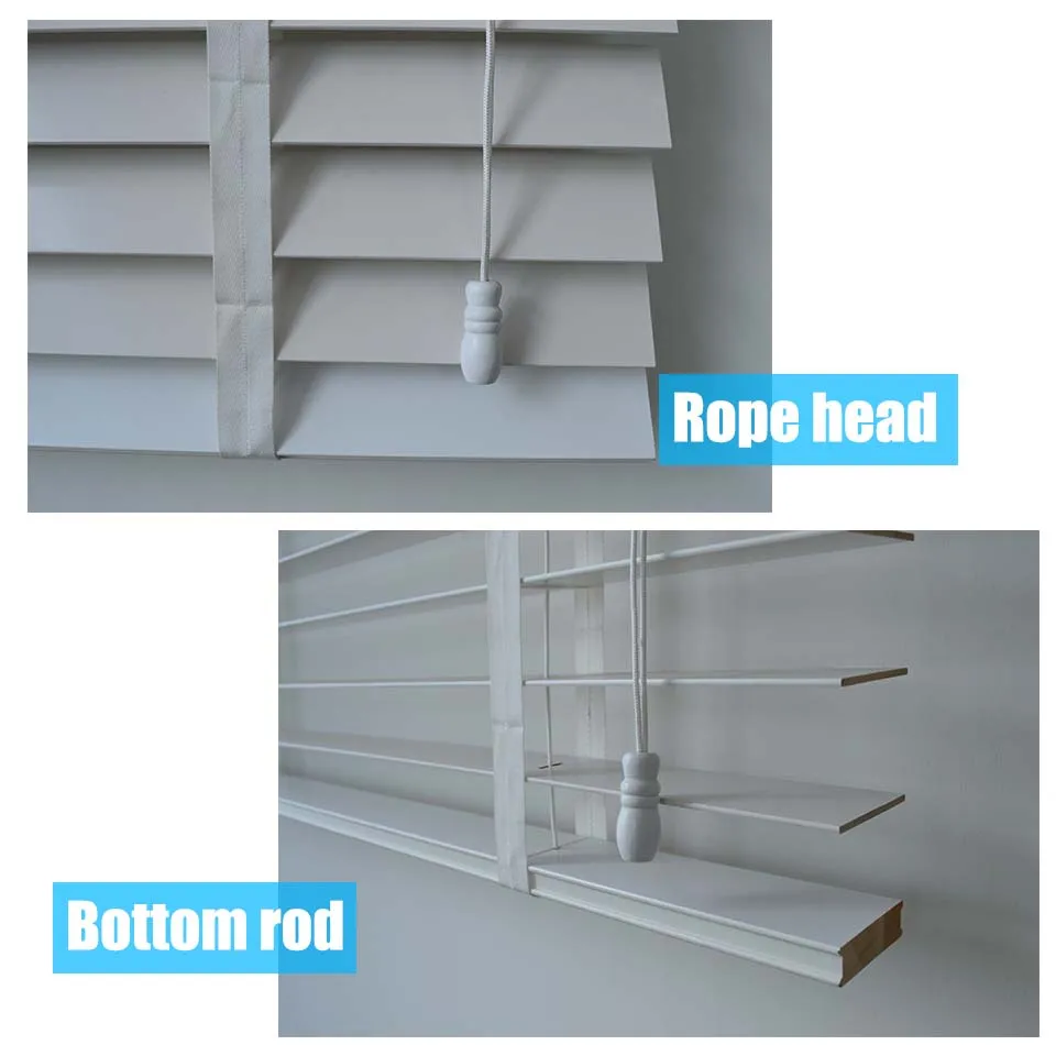 
Customized Wooden Blinds Real wood Slats Horizontal Blinds No.:WB_MB580 