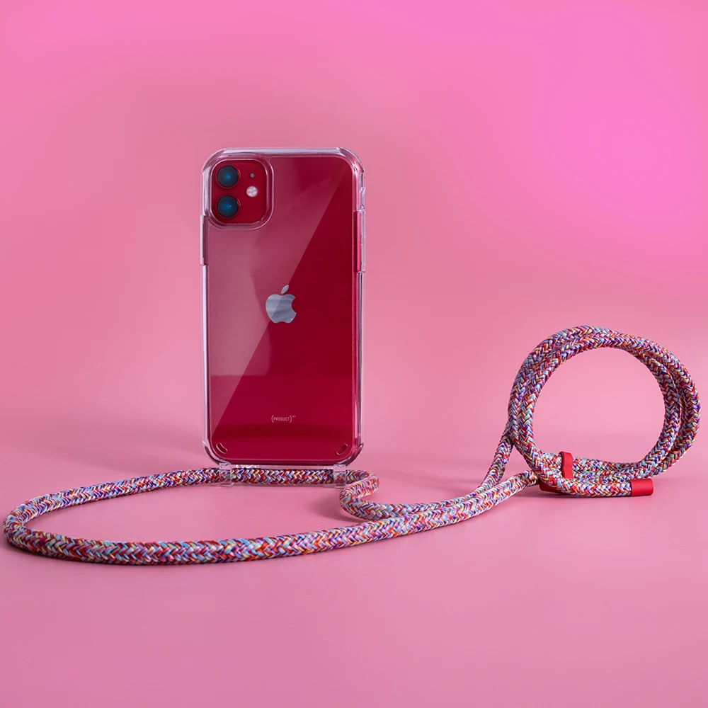 

2020 For iPhone 11 Crystal 2 in 1 Phone Case Clear Removable Necklace With Fashion Cords Shockproof Case Phone, 3 colors