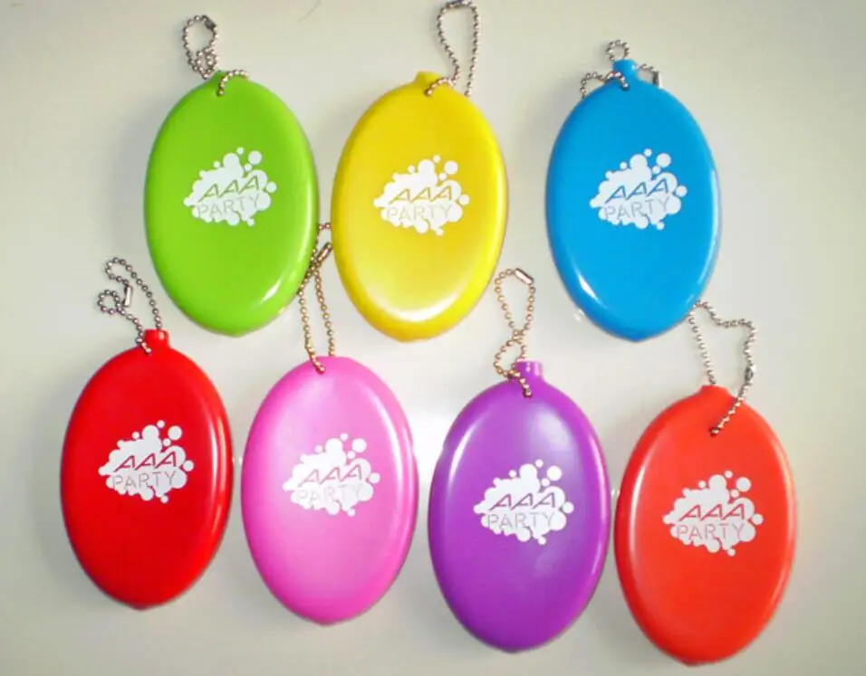 Custom Oval Shape Pvc Keychain Pocket Rubber Squeeze Coin Purse Buy