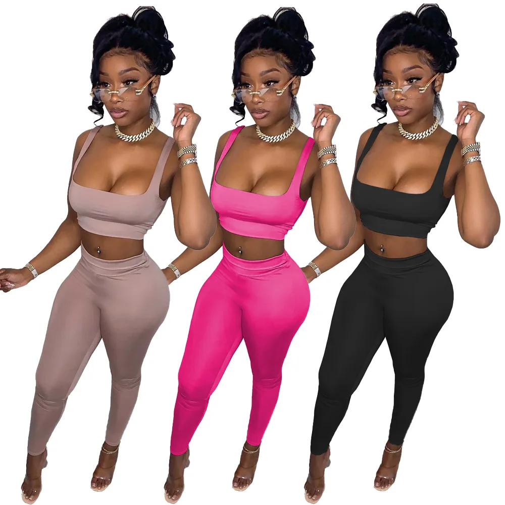

2021 Hot Sale Yoga Sets Fitness Women Sportswear Women 2 Two Piece Pants Set Breathable Workout Clothing