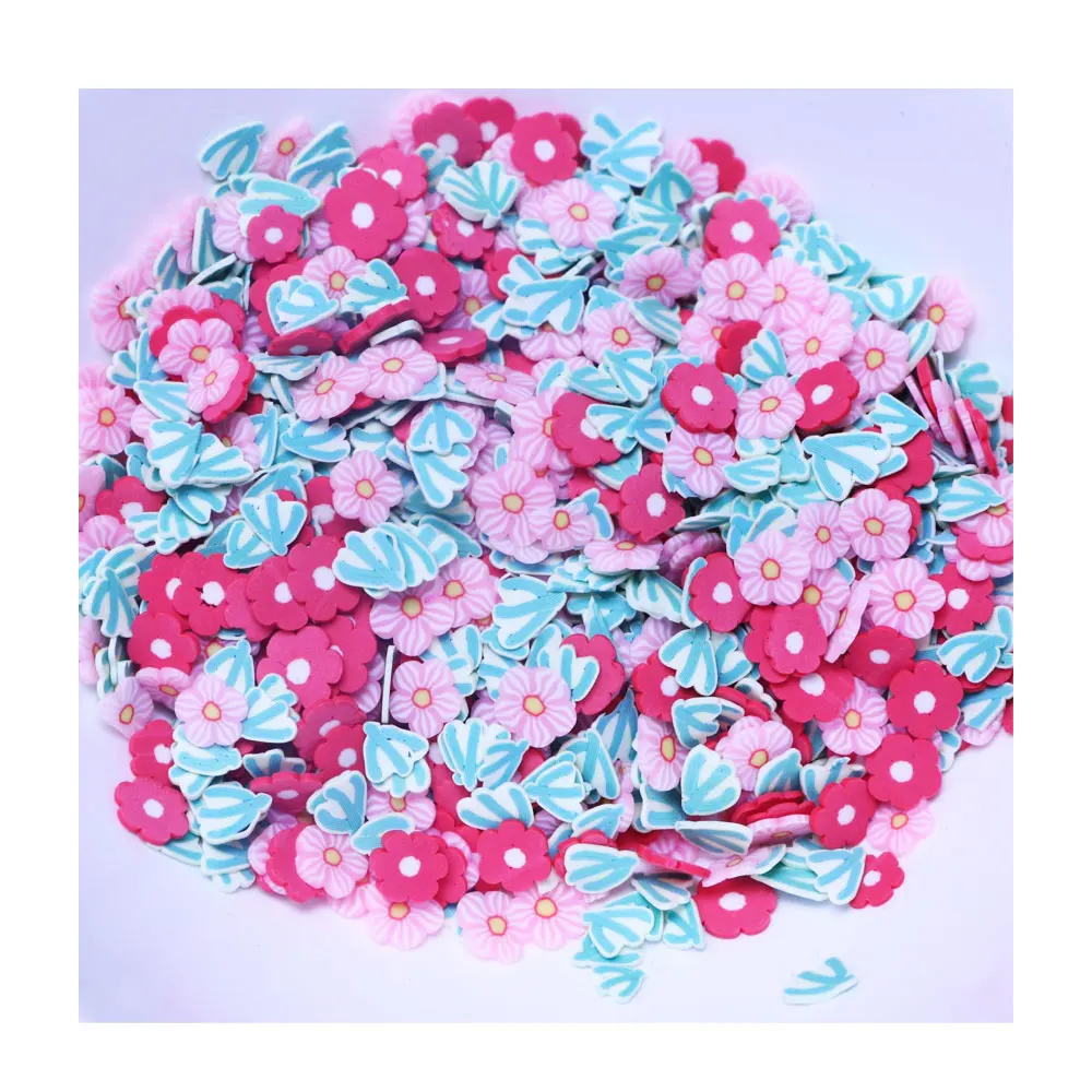 

New Fashion Red Pink Daisy Flower And Cactus Mixed Polymer Clay Slices Sprinkles For Scrapbooking Slime Jewelry DIY