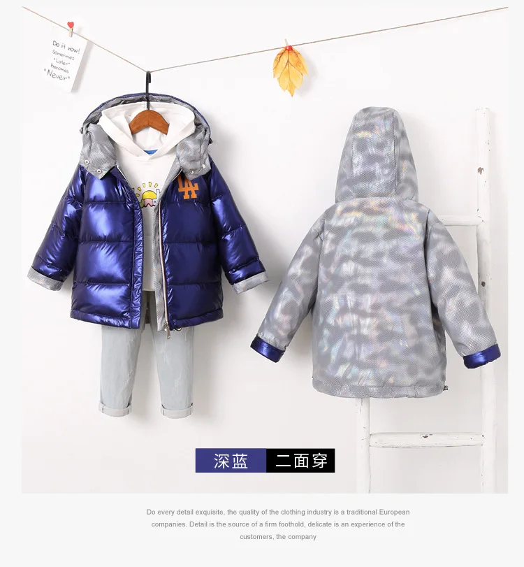 
2020 Long sleeve winter warm black cotton jacket fashionable baby Down Jackets kids girl coat 