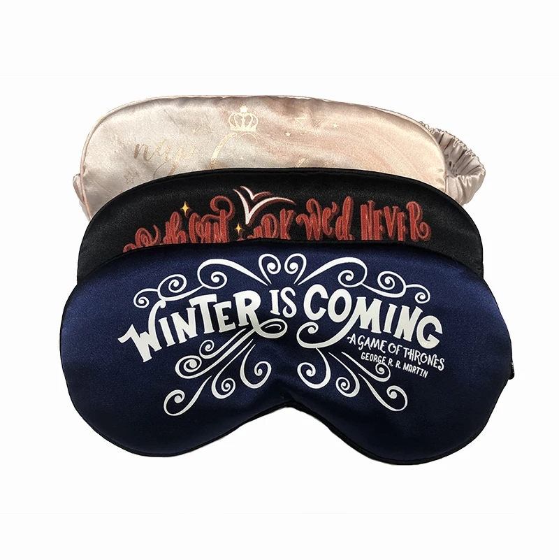 Custom Embroidery Travel Silk Patches Satin Eye Sleep Mask Set Buy