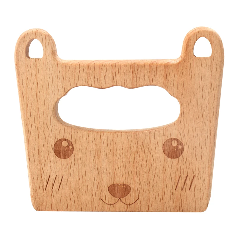 

Eco-friendly Cute Bear Shape Wooden Handmade Kids Children Knife for Cooking and Safe Cutting Veggies Fruits, Natural