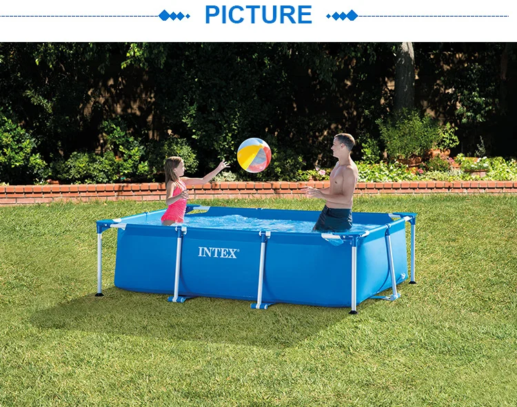 Intex 28271 2.6m X 1.6m X 0.65m Rectangular Frame Pool Swimming Pool ...