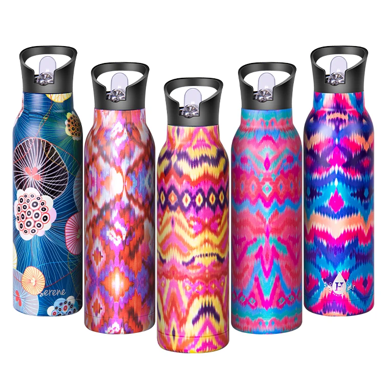 

Sublimation stainless steel vacuum flasks & thermoses with wide mouth stainless steel sports water bottle, Customized color