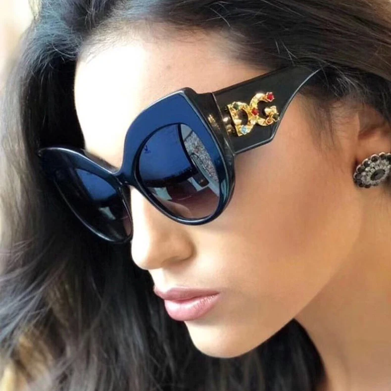 SKYWAY New Arrival DG Diamond Decor Sunglasses Factory Wholesale Europe Internet Celebrity Oversized Women Cateye Sun Glasses