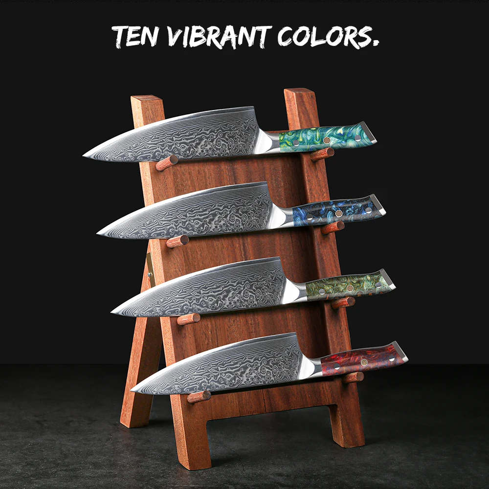 

8 Inch VG-10 Damascus Steel Chef Knife with the Finest Resin Handle