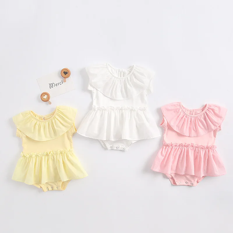 

summer new baby girl Baby+Rompers one hundred cotton climb clothes, the clothes take candy princess lace skirt