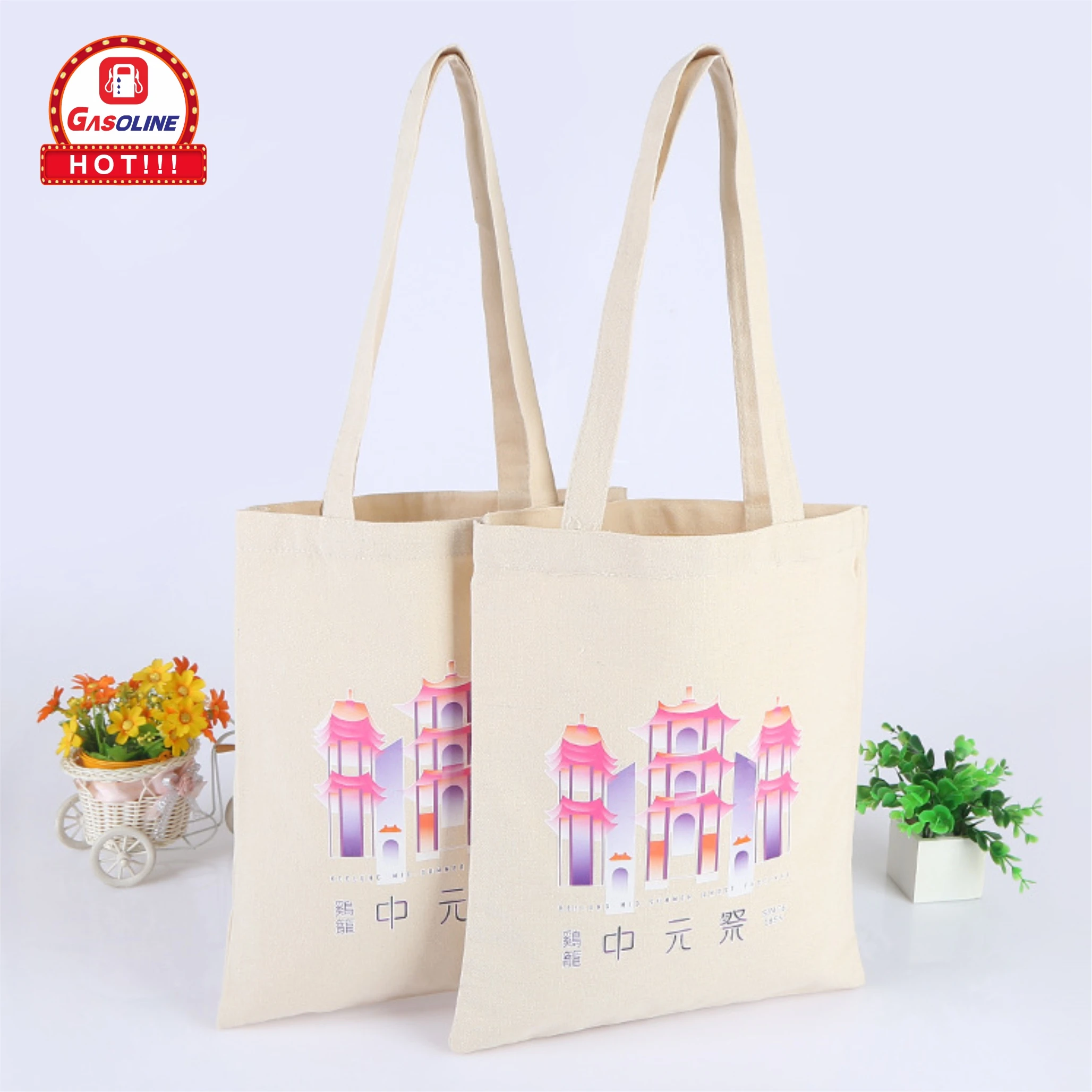 

Hot sale fashional handmade cotton fabric shopping tote bag, Customized