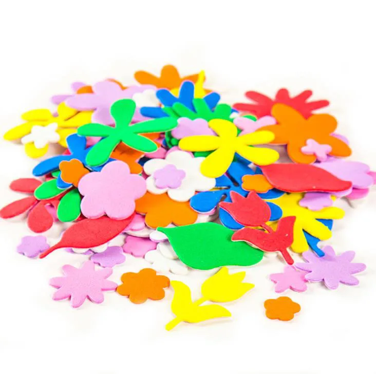 Eva Foam Cut Flower Stickers Assorted Colors Kid's Arts Craft Supplies