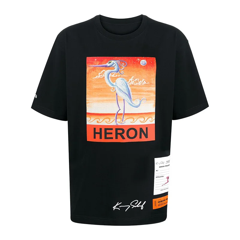 

HERON PRESTON T Shirt High Street Custom Tshir Hip Hop Oversized Tee Heron Graphic T Shirts