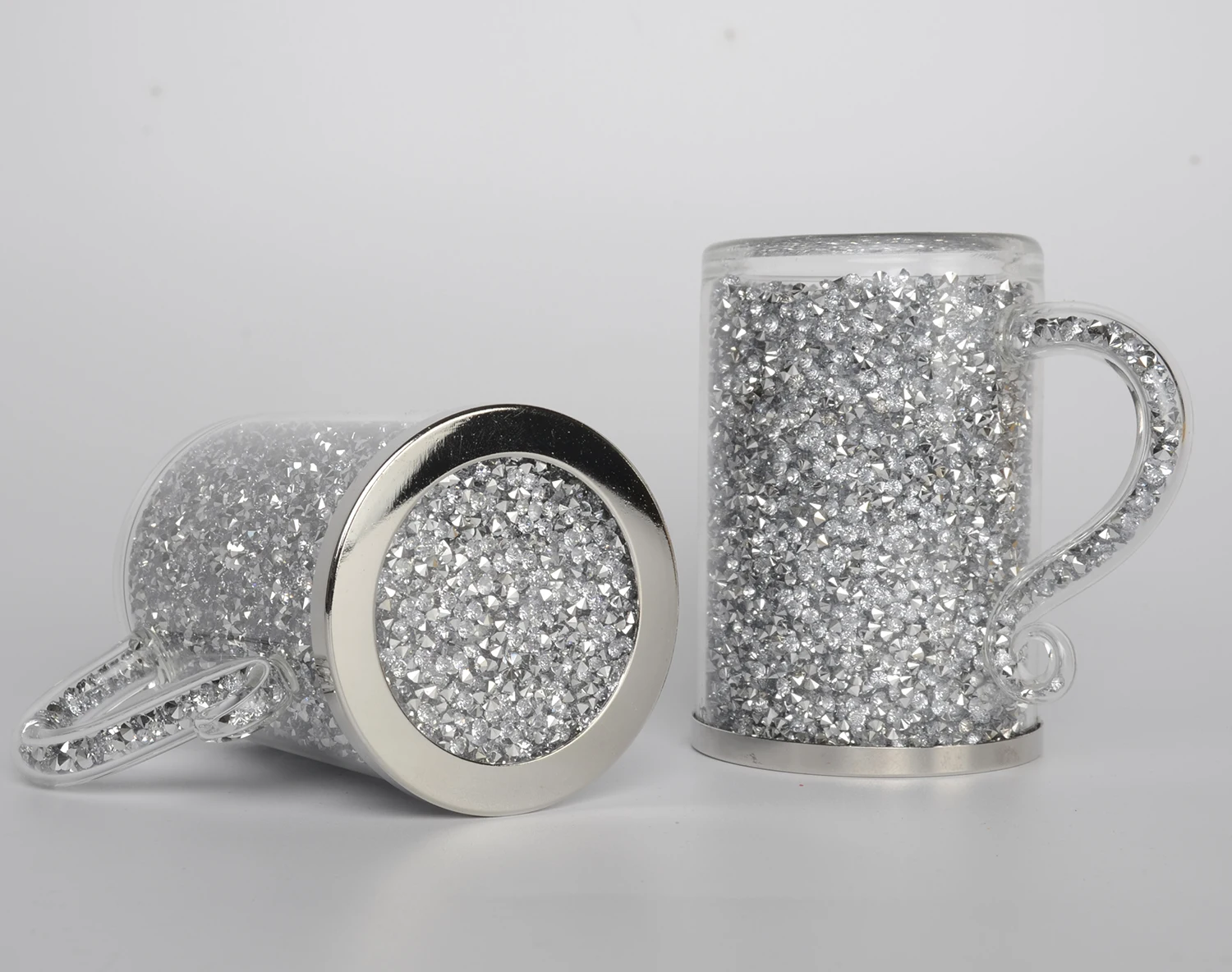 

Crushed diamond coffee mug, Sliver