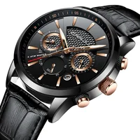 

CRRJU 2212 Top Luxury Hot Watches Men Wrist Business Calendar Clock Waterproof Genuine Leather Sports Chronograph Quartz Watch