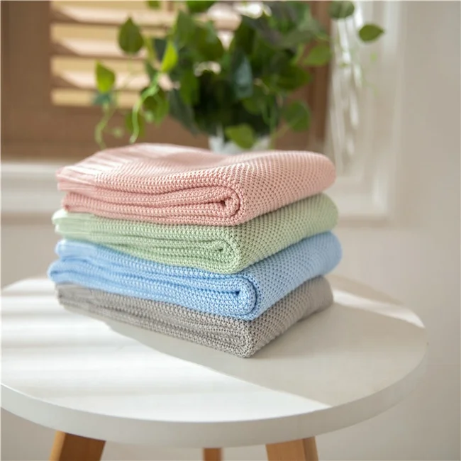 

AKT OEKO-TEX Kids Throw Blanket 100% Bamboo Fiber Summer Zipper Bag Wearable Baby Blanket Solid Knitted Comfortable Blanket