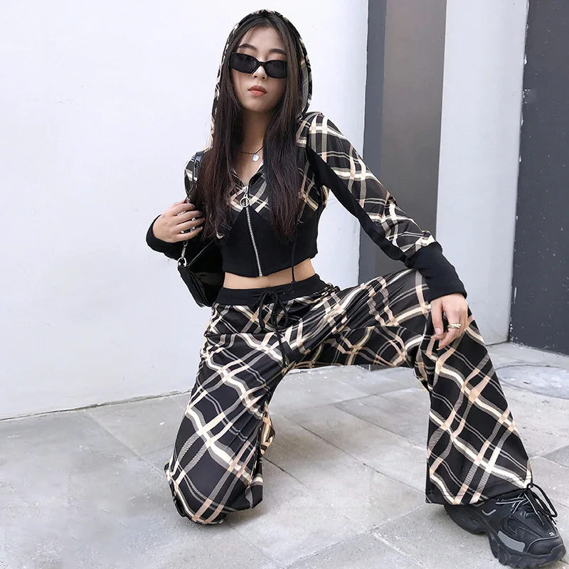 

2020 New arrivals autumn collection women hoodie zipper long sleeve top and pants ladies casual two piece set