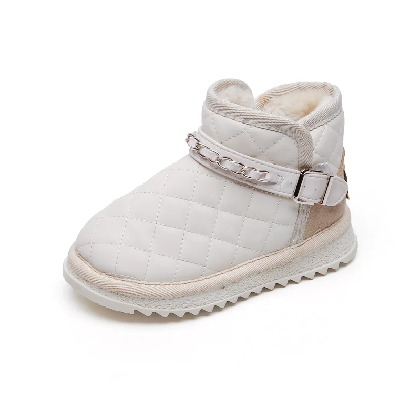 

Hot sale kid snow boots girls boots winter warm fur children's boots, White,black
