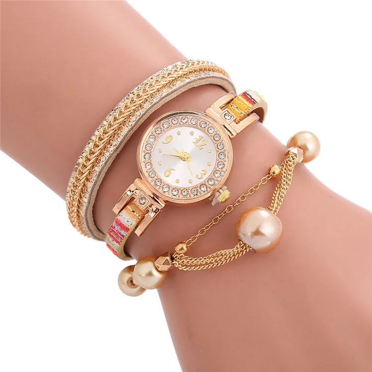 

Hot-selling Diamond-encrusted Striped Bracelet Watch Fashion Ladies High-end Quartz Watches, As shown