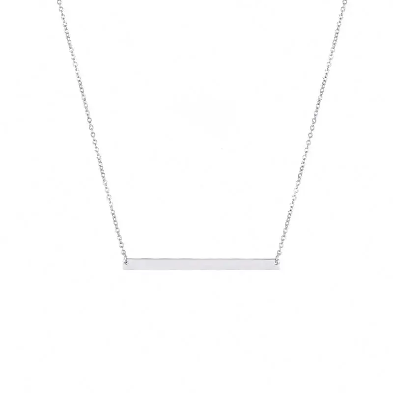 

Hot Sale Women'S Stainless Steel Gold Minimalist Rectangle Necklace, Gold /rose gold/silver