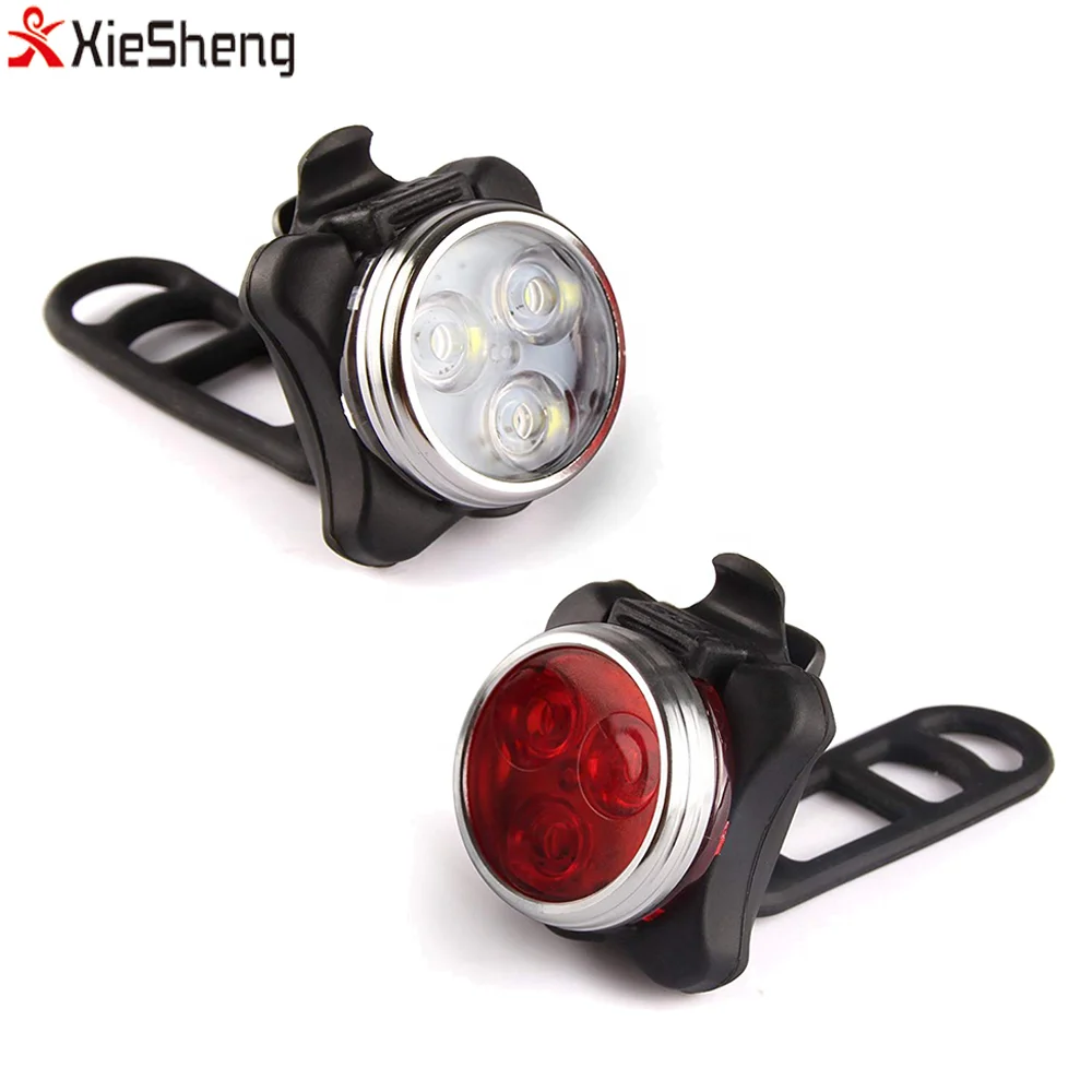 

USB Rechargeable Bike Light Set 4 Mode COB Waterproof Resistant Super Bright Front Headlight and Rear LED Bicycle Light Set