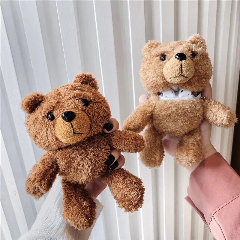 

Luxury Cute Little Toy Fur Fluffy Bear Comfortable Soft Earphone Case For Air+pods Pro 2 3 Case Wireless Headset Cases Covers