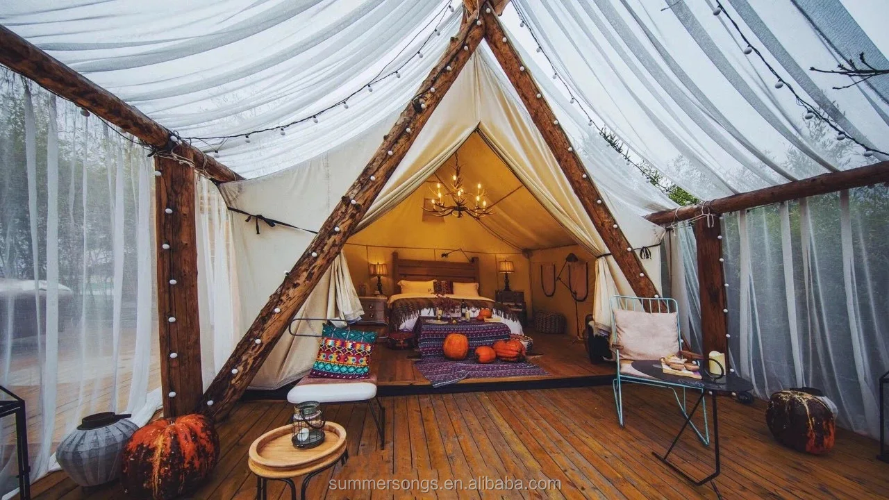 2020 New Design Luxury Wooden Tent Teepee Glamping Resort Bell Tents