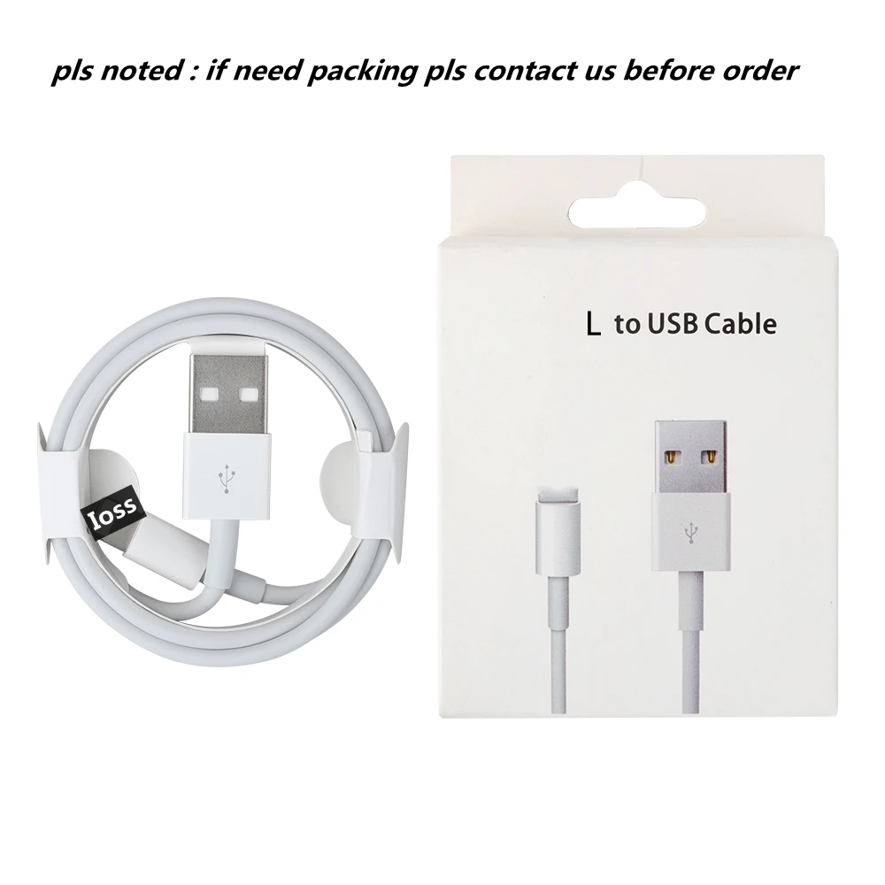 

Pure Copper Charger Cable 2.4A Fast Charging Data Transfer USB Cable 1M 2M 3M for iPhone 8 7 6 6Plus, White