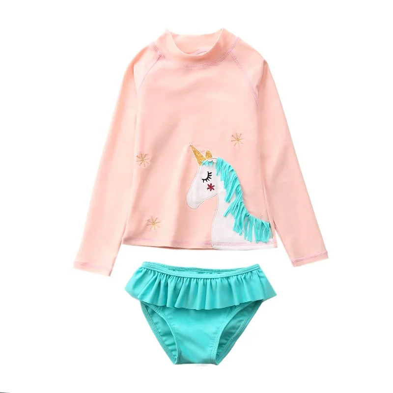 

OEM Custom Design Baby Girls Cartoon Animal Mermaid Fruit Baby Girls Sunscreen Swimsuit Beachwear for Kids