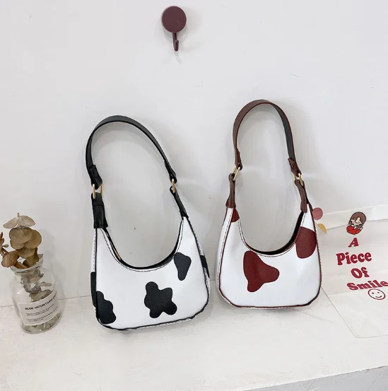 

New Arrivals 2022 Cute Cow Pattern Print For Little Girls Sling Bag Children Shoulder Mini Bag, 2 colors