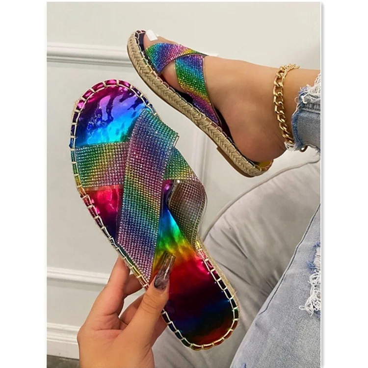 

2021 Wholesale New Designer Slippers Female Flat PVC Fashion Ladies Slide Women Summer Slippers, Customized color