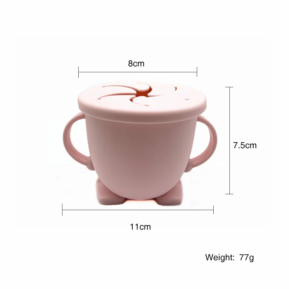 

Sale Guaranteed Quality BPA Free Baby Food Storage Box Cup Leakproof Silicone Baby Snack Cup cute Children Snack Cup