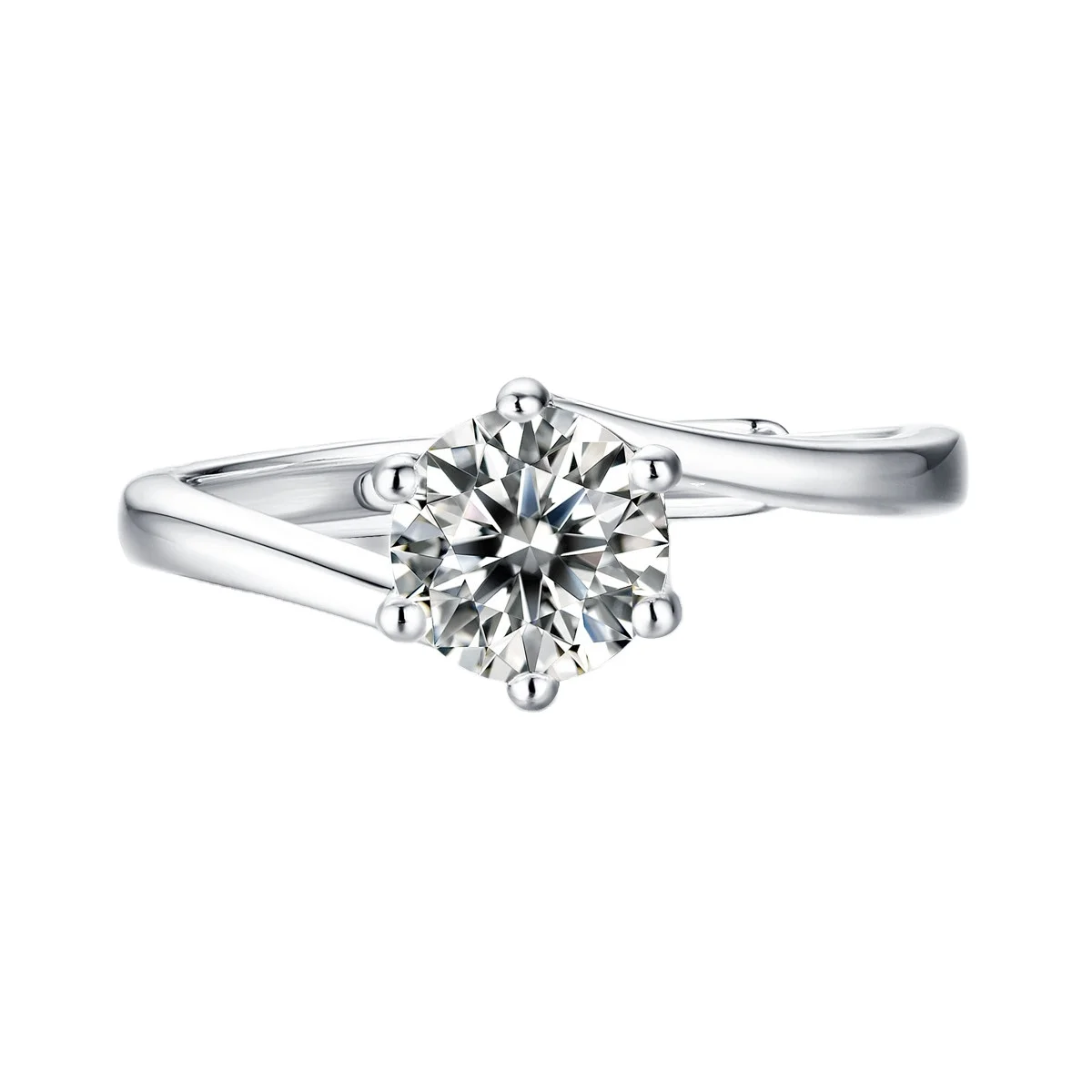 

RTS gemstone ring 1ct 925 sterling silver resizable white moissanite diamond adjustable silver ring women