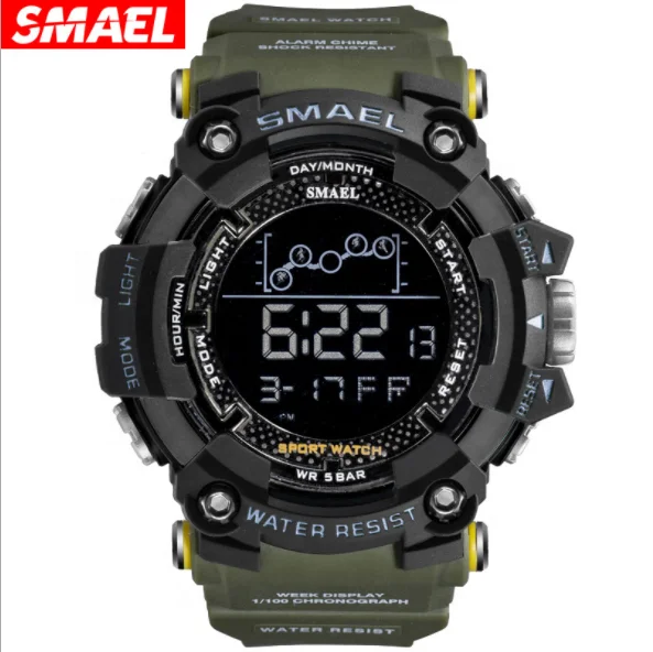 

SMAEL1802 men's outdoor sports waterproof watch fashion trend single display luminous electronic watch, According to reality